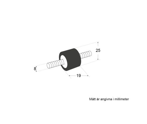 Gummidämpare med gängstång - Bild 2